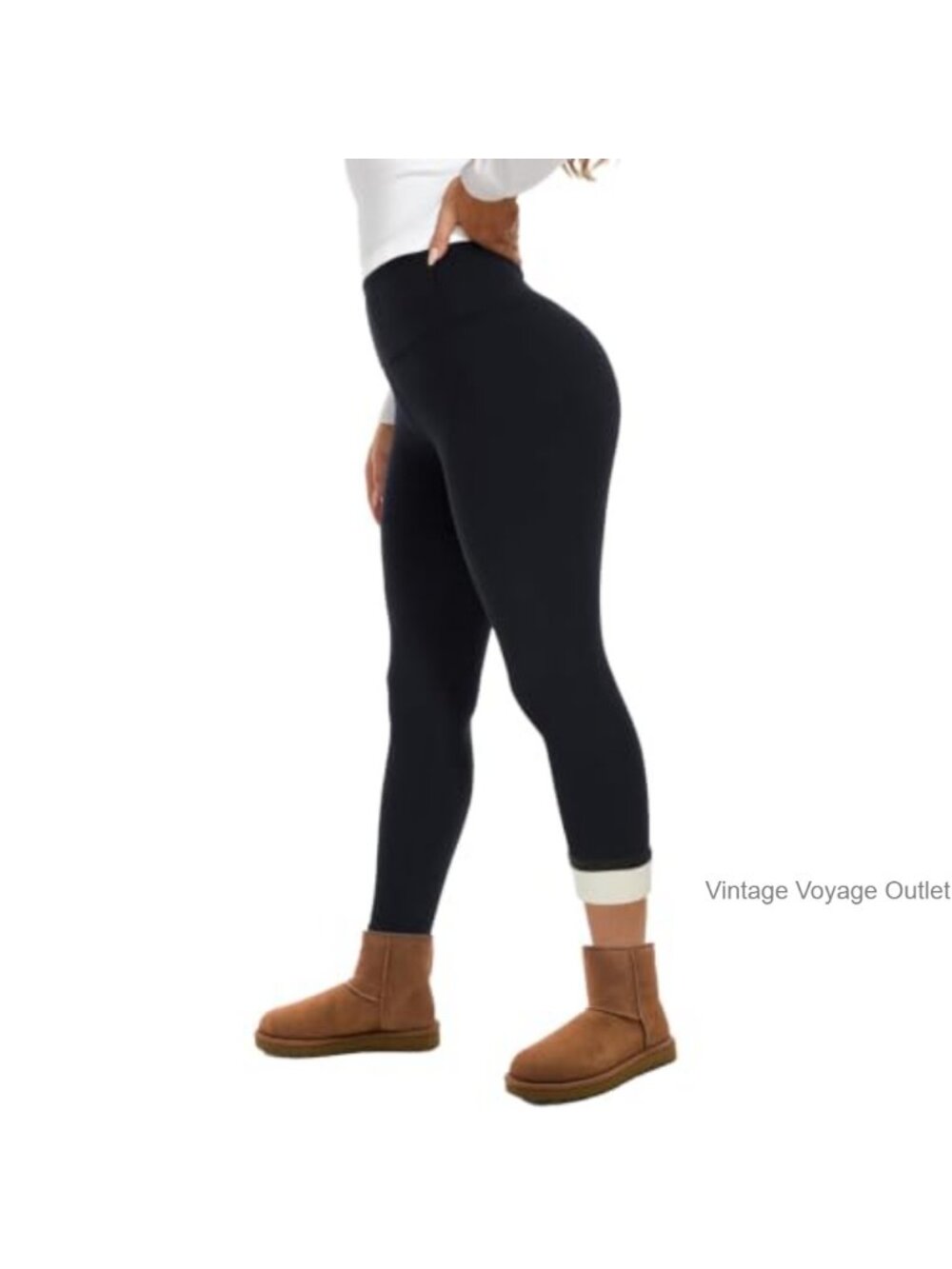 Fleece Lined Leggings Women High Waist Tummy Control Thermal Winter Warm Pants
